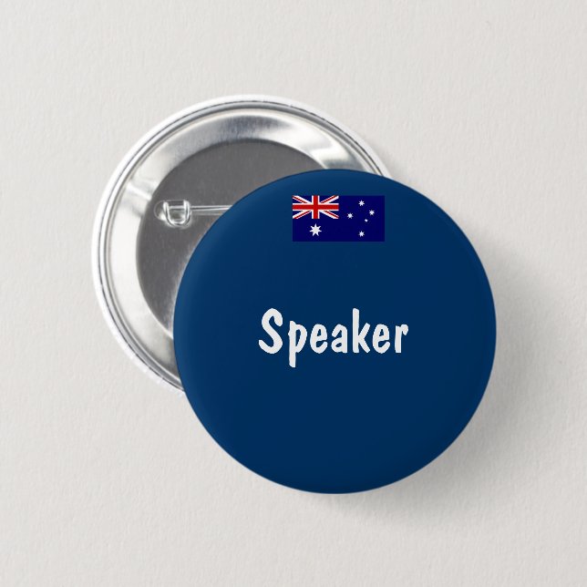 Australischer-Flagge-Sprecher-Button Button (Vorne & Hinten)