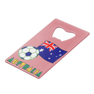 Australischer Fußball und Flagge Rosa Hintergrund Geldkarten Flaschenöffner