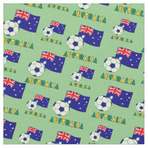 Australischer Fußball und Flagge vor grünem Hinter Stoff