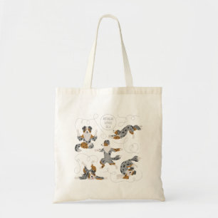 Australischer Hirte, der Yoga Tote Tasche macht
