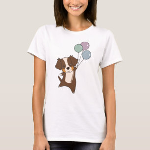 Australischer Hirte fliegt mit Balloons T-Shirt