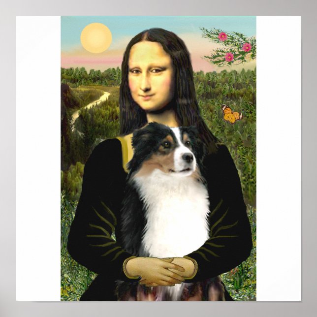Australischer Hirte (Tri) von Mona Lisa Poster (Vorne)