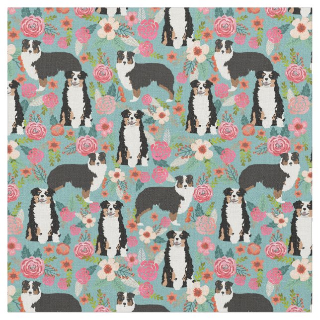 Australischer Hirte Vintage Blumenflorchen Stoff (Nahaufnahme)