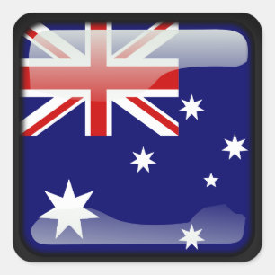 Australischer Hochglanz Quadratischer Aufkleber