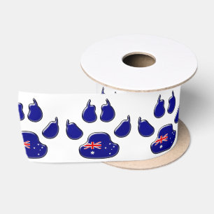 Australischer Hundetatzendruck Satinband