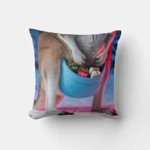Australischer Känguru-Taschen-Weihnachtsgeschenke Kissen