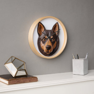 Australischer Kelpie-Hund 3D inspiriert Uhr