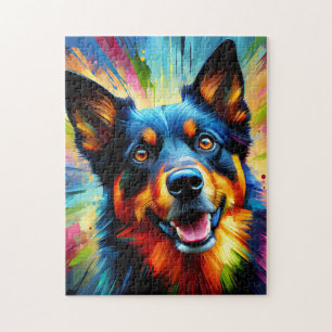 Australischer Kelpie Hund Acryl Druck Bunt