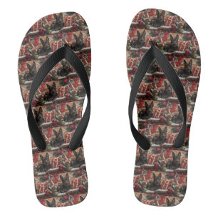 Australischer Kelpie Hund Weihnachtsfestlich Flip Flops