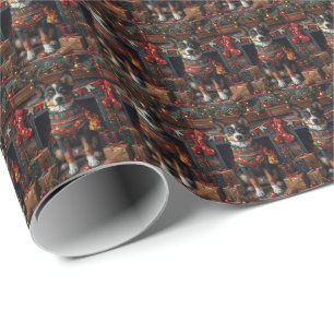 Australischer Kelpie mit Weihnachtsgeschenken Kami Geschenkpapier