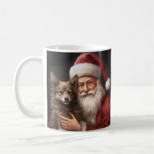 Australischer Kelpie mit Weihnachtsmann zu Weihnac Kaffeetasse