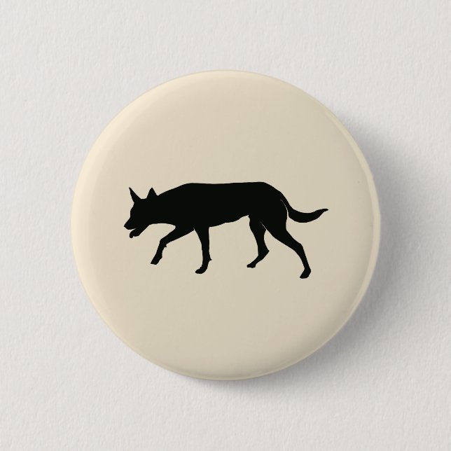 Australischer Kelpie-Silhouette-Freund Button (Vorderseite)