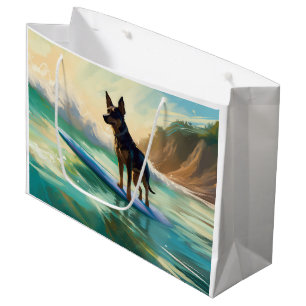 Australischer Kelpie-Strand-Surfing-Gemälde Große Geschenktüte