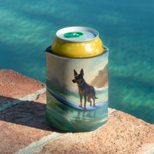 Australischer Kelpie-Strand-Surfing-Malerei Dosenkühler