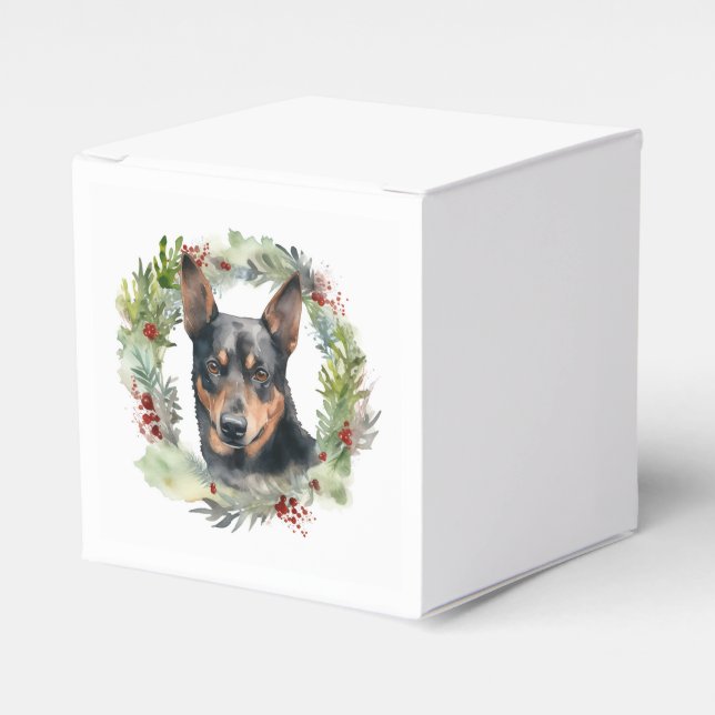 Australischer Kelpie Weihnachtswreath Geschenkschachtel (Vorderseite)