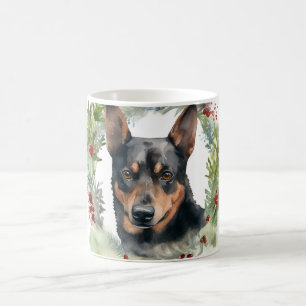 Australischer Kelpie Weihnachtswreath Kaffeetasse
