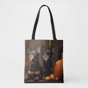 Australischer Kelpie-Welpe Herbstfreude Kürbis Tasche