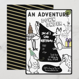 Australischer Kindergeburtstag für Tierfarben Einladung