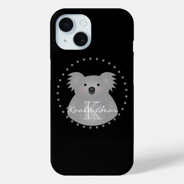 Australischer Koala Bär Niedlich Monogram hinzufüg Case-Mate iPhone Hülle (Rückseite)