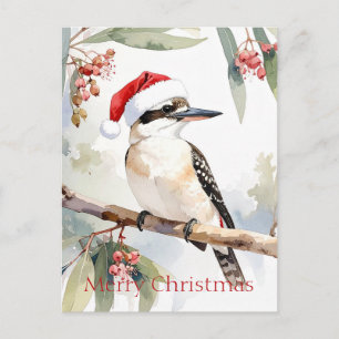 Australischer Kookaburra Santa Hut Frohe Weihnacht Postkarte