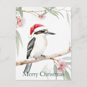 Australischer Kookaburra Santa Hut Frohe Weihnacht Postkarte