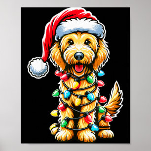 Australischer Labradoodle Weihnachtsbaum Xmas Sant Poster