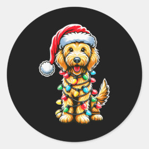 Australischer Labradoodle Weihnachtsbaum Xmas Sant Runder Aufkleber