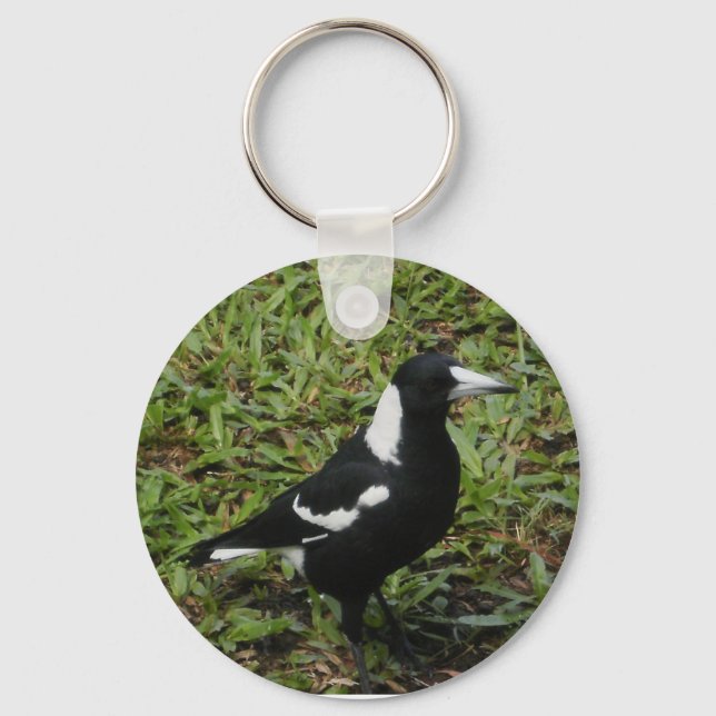 Australischer Magpie-Schlüsselanhänger Schlüsselanhänger (Vorderseite)
