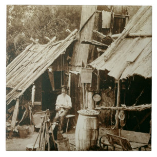 Australischer Prospektor, c.1880s (Sepia-Foto) Fliese