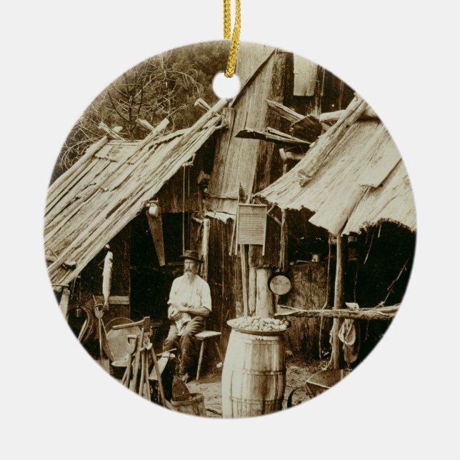 Australischer Prospektor, c.1880s (Sepia-Foto) Keramikornament (Vorne)