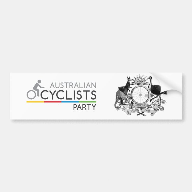 Australischer Radfahrer-Party-Autoaufkleber 2 Autoaufkleber (Vorne)