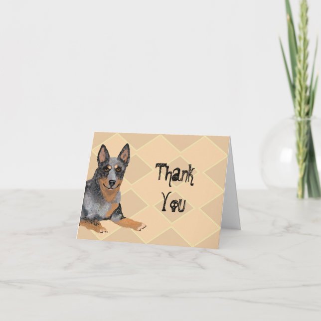 Australischer Rind Dog Blank Vielen Dank Notecard Dankeskarte (Vorderseite)