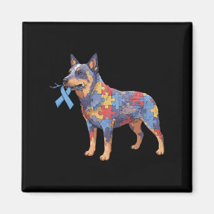 Australischer Rind Dog Puzzle Autism Wome Magnet