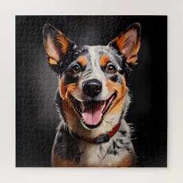 Australischer Rind Dog Realism Art Portrait