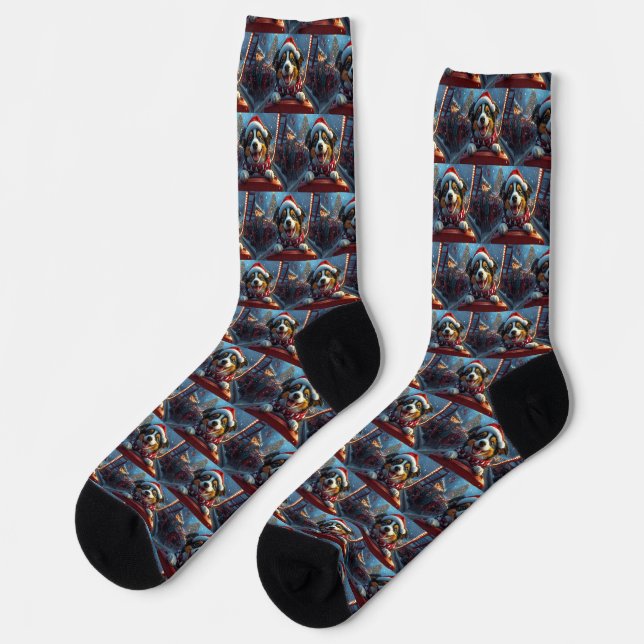 Australischer Rind Dog Roller Untersetzer Weihnach Socken (Linkes Detail)