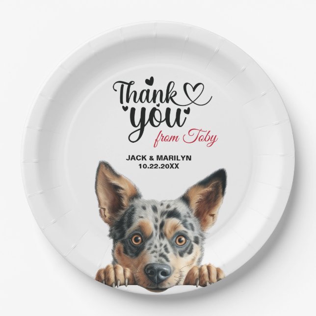 Australischer Rind Dog Wedding Cocktail Pappteller (Vorderseite)