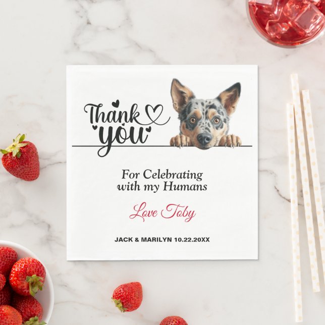 Australischer Rind Dog Wedding Cocktail Serviette (Beispiel)