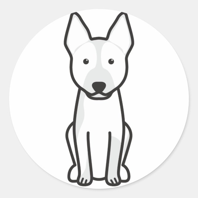 Australischer Rinder-Hund-Cartoon Runder Aufkleber (Vorderseite)