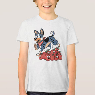 Australischer Rinder-Hund-Cartoon Tri-Blend Shirt