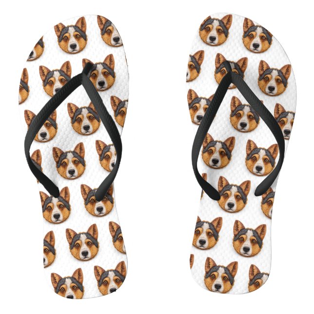 Australischer Rinderhund 3D Inspiriert Flip Flops (Fußbett)
