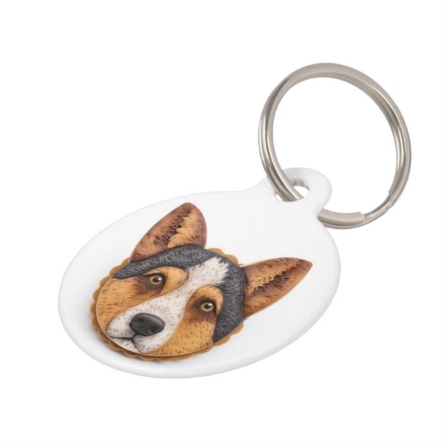 Australischer Rinderhund 3D Inspiriert Haustiermarke (Seite)