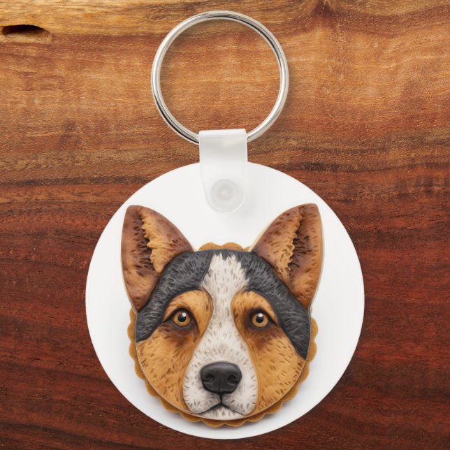 Australischer Rinderhund 3D Inspiriert Schlüsselanhänger (Vorderseite)