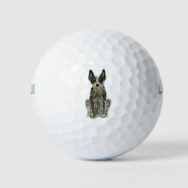 Australischer Rinderhund Blue Heeler Golf Balls Golfball