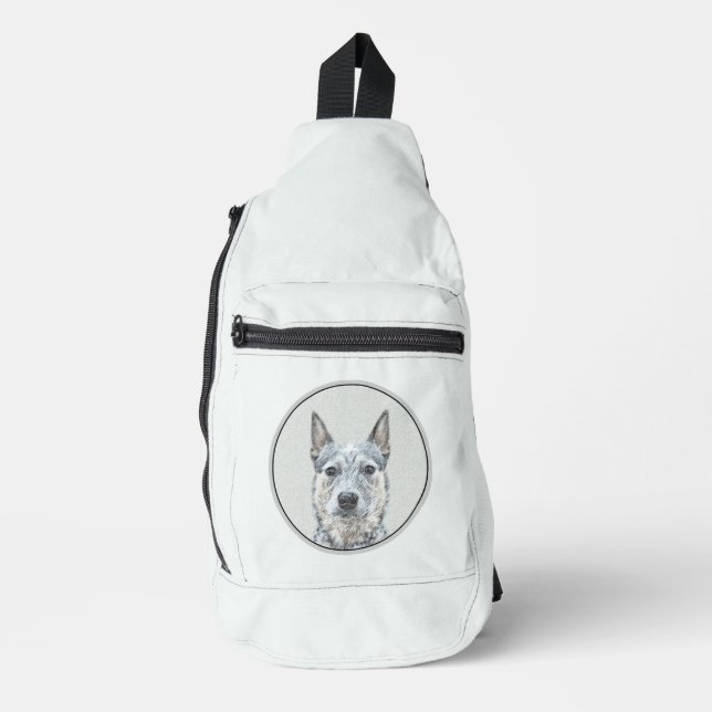 Australischer Rinderhund Blue Heeler Original Hund Crossbody Bag (Vorderseite)