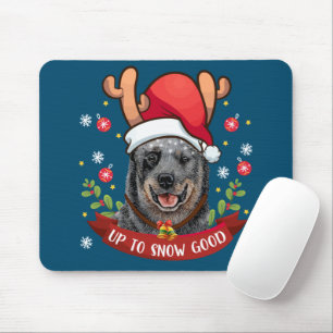 Australischer Rinderhund Blue Heeler Reindeer Chri Mousepad