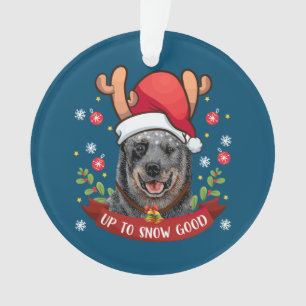 Australischer Rinderhund Blue Heeler Reindeer Chri Ornament