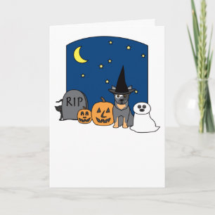 Australischer Rinderhund Halloween Karte
