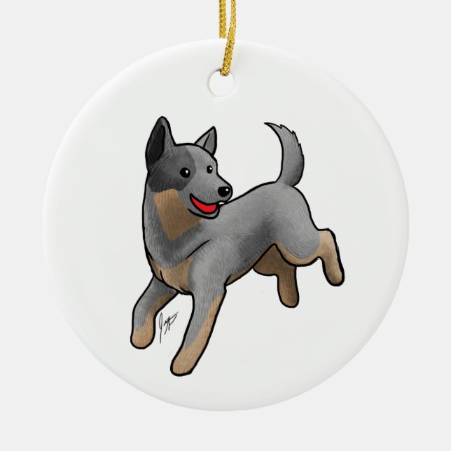 Australischer Rinderhund Keramik Ornament (Vorne)