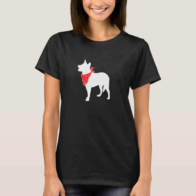 Australischer Rinderhund mit Red Bandana T-Shirt (Vorderseite)