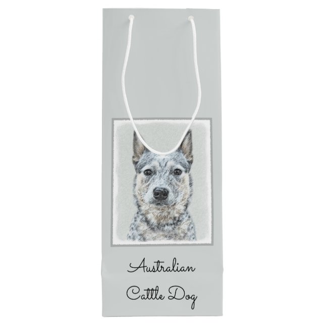 Australischer Rinderhund - Niedliche Original Dog  Geschenktüte Für Weinflaschen (Rückseite)